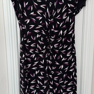 White House Black Market Black and Purple Midi Dress